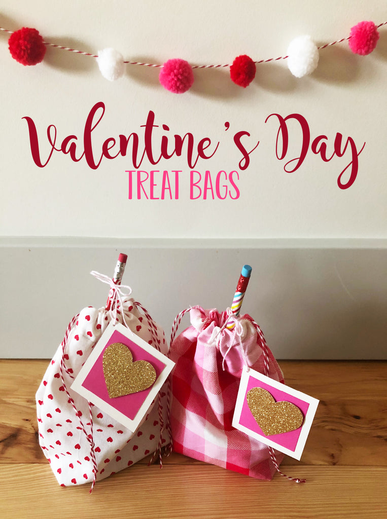 Last Minute Valentine's Day Fabric Treat Bags